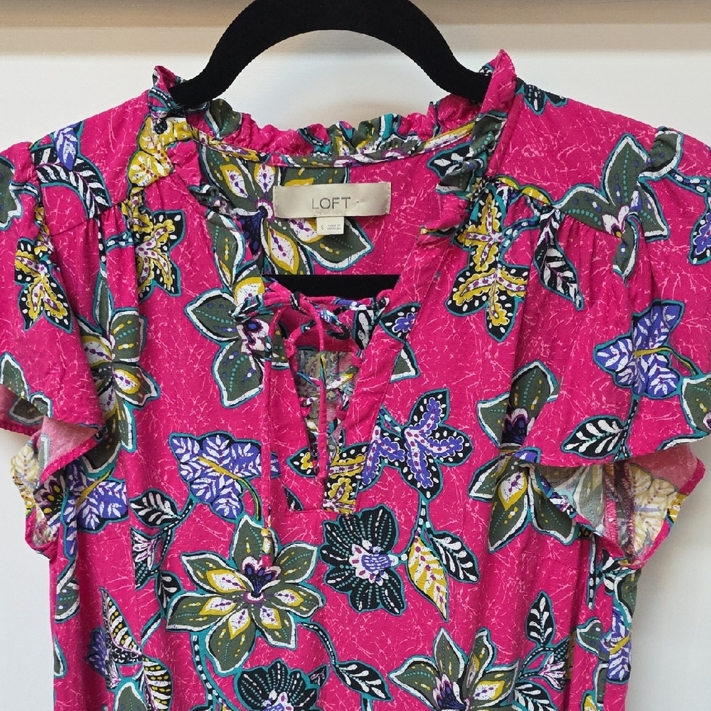 LOFT Pink Floral Dress - Sz S - Picture 3 of 6